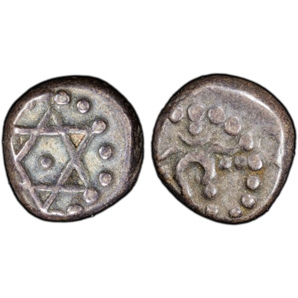 TRAVANCORE: Bala Rama Varma, 1798-1810, AR 1/2 chuckram (0.21g), ND (1809-10), PCGS EF45