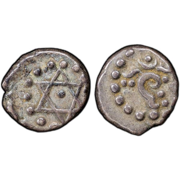 TRAVANCORE: Bala Rama Varma, 1798-1810, AR 1/2 chuckram (0.17g), ND (1809-10), PCGS EF45