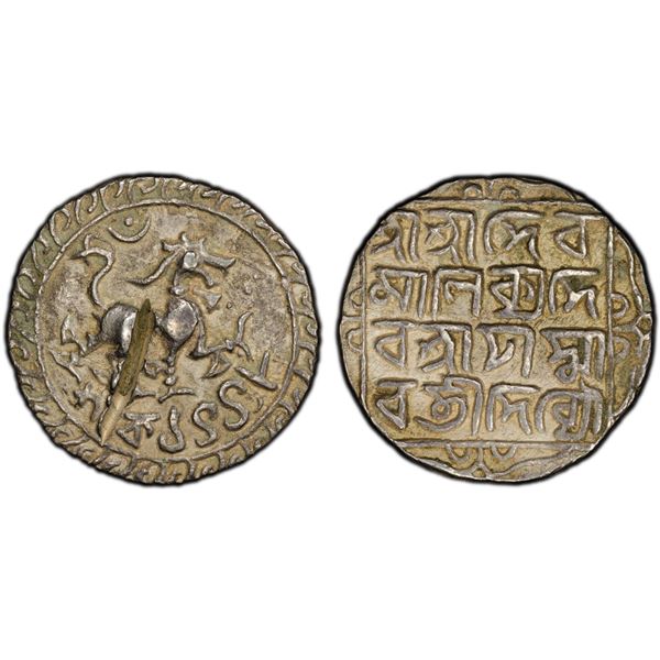 TRIPURA: Deva Manikya, 1526-1532, AR tanka (10.72g), SE1448 (1526), PCGS XF details