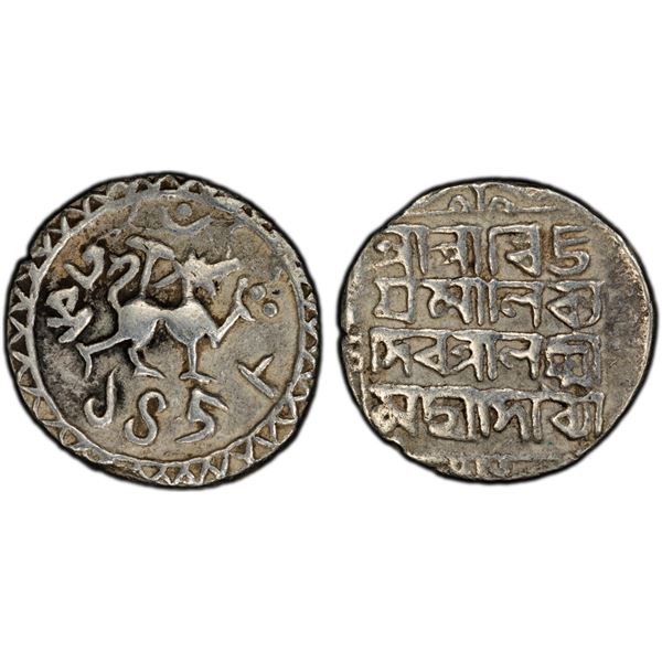 TRIPURA: Vijaya Manikya, 1532-1564, AR tanka (10.47g), SE1458 (1536), PCGS VF details
