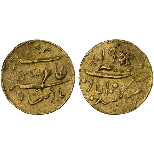 BENGAL PRESIDENCY: Jeweler's Imitations, AV 1/4 mohur (3.06g), "Murshidabad", AH "1204", VF