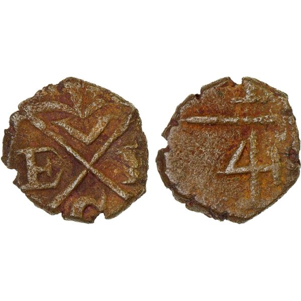 BOMBAY PRESIDENCY: AE 1/4 pice (1.16g), [Bombay], ND, VF