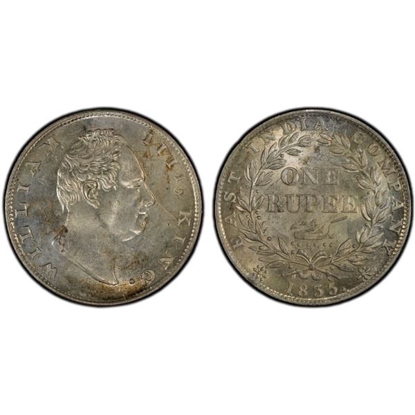 BRITISH INDIA: William IV, 1830-1837, AR rupee, 1835(c), PCGS MS63