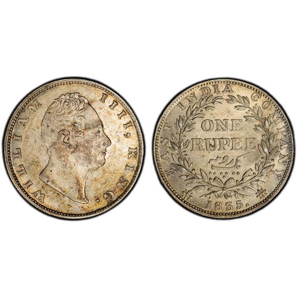 BRITISH INDIA: William IV, 1830-1837, AR rupee, 1835(c), PCGS MS62