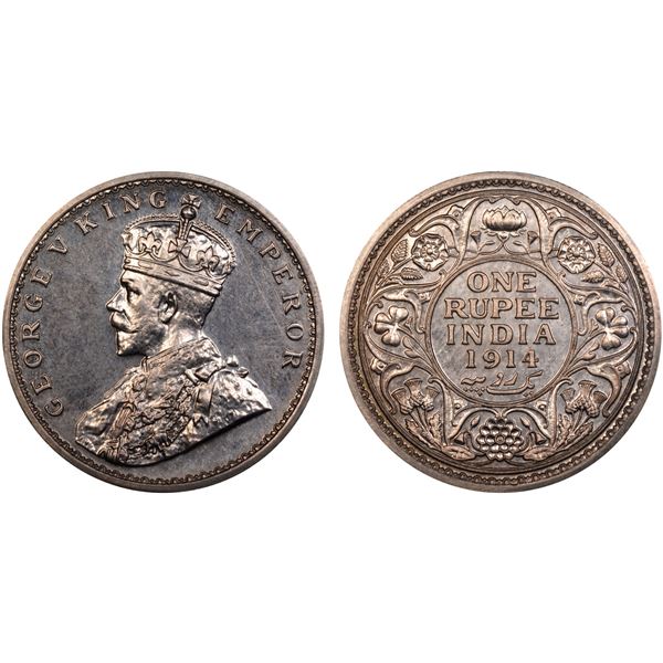BRITISH INDIA: George V, 1910-1936, AR rupee, 1914(c), NGC Proof 63