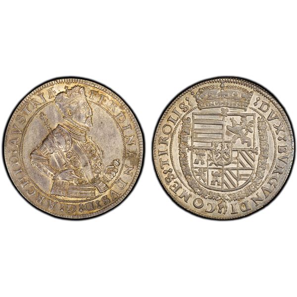 AUSTRIA: Ferdinand, as Archduke, 1564-1595, AR thaler, Hall, ND, PCGS MS62