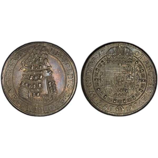 AUSTRIA: Leopold I, 1657-1705, AR thaler, Hall, 1701, PCGS MS62