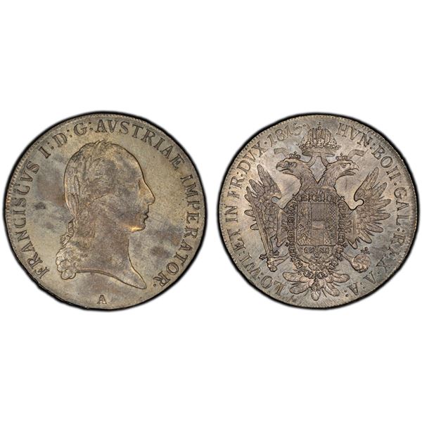 AUSTRIA: Franz II, 1792-1835, AR thaler, Vienna, 1815-A, PCGS MS62