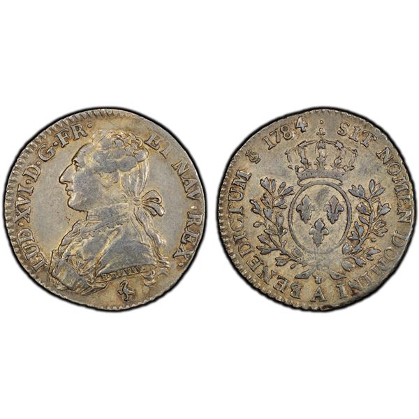 FRANCE: Louis XVI, 1774-1790, AR 1/5 écu (24 sols), Paris, 1784-A, PCGS AU53