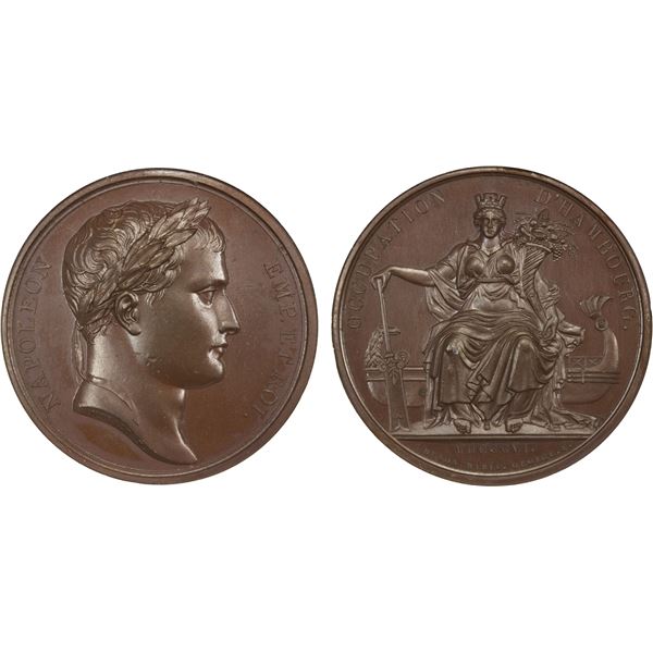 FRANCE: Napoleon I, Emperor, 1804-1814, 1815, AE medal, 1806, NGC MS65 BN