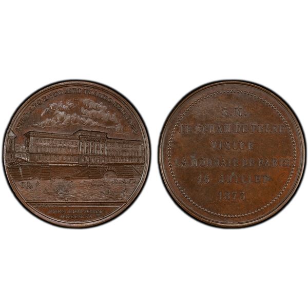 FRANCE: Third Republic, AE medal (31.16g), 1873, PCGS Specimen 65