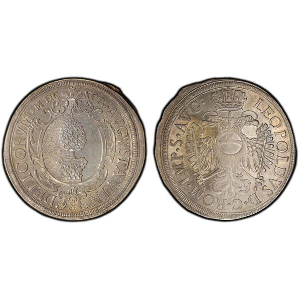 AUGSBURG: Free City, AR thaler, 1694, NGC AU55