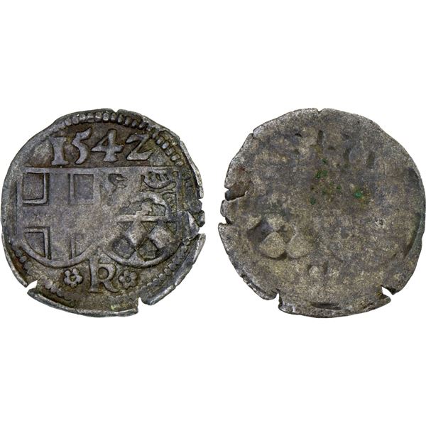 FULDA: Philipp Schenk zu Schweinsberg, 1541-1550, BI pfennig (0.26g), 1542, VF