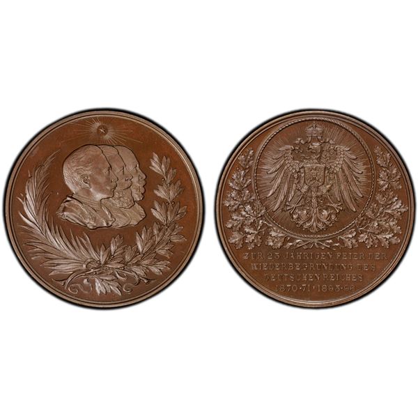 PRUSSIA: Wilhelm II, 1888-1918, AE medal, 1896, PCGS Specimen 66
