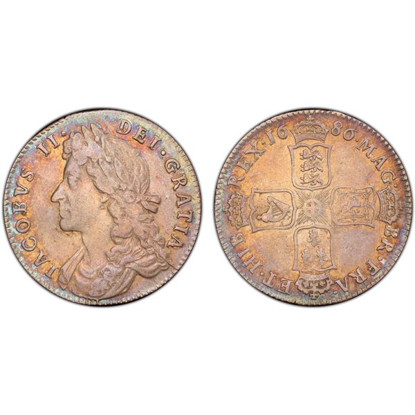 ENGLAND: James II, 1685-1688, AR shilling, 1686, PCGS EF45