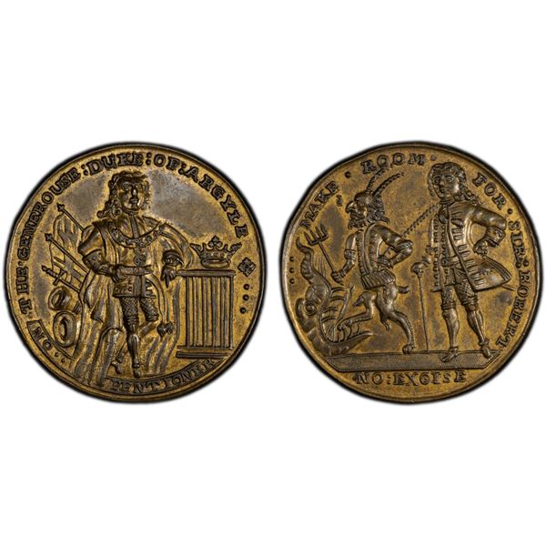 GREAT BRITAIN: AE medal (12.19g), ND (1741), PCGS MS64