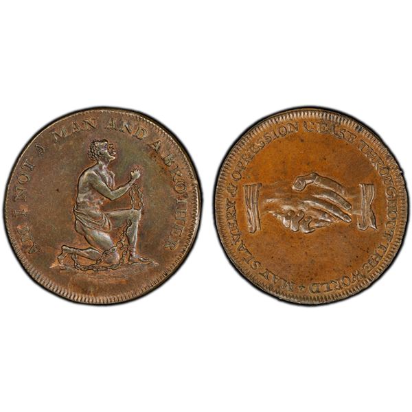 GREAT BRITAIN: AE halfpenny token, ND (ca. 1790), PCGS MS62 BN