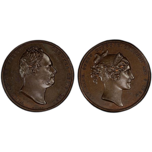 GREAT BRITAIN: William IV, 1830-1837, AE medal (18.61g), 1831, PCGS Specimen 63