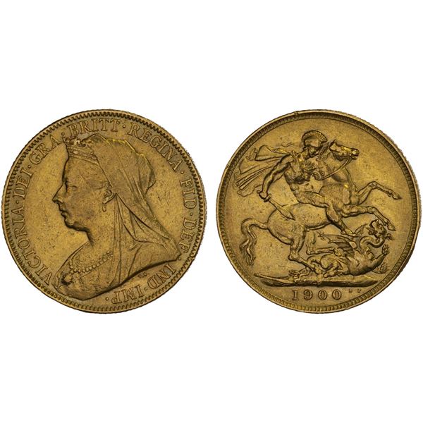 GREAT BRITAIN: Victoria, 1837-1901, AV sovereign, 1900, VF
