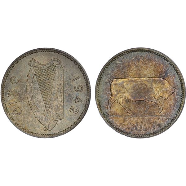 IRELAND: Republic, AR shilling, 1942, PCGS MS66