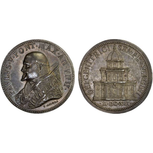 PAPAL STATES: Paul V, 1605-1621, AR medal (26.56g), 1612, XF-AU