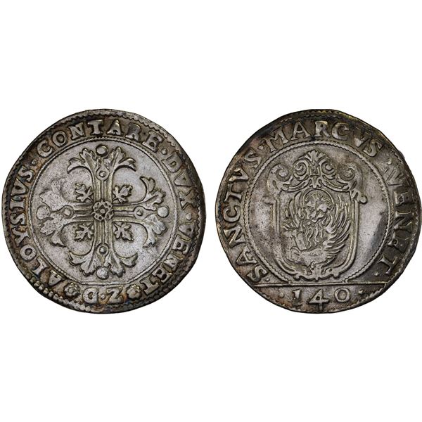 VENICE: Alvise Contarini, 1676-1684, AR scudo della croce (31.51g), ND (1679-81), XF