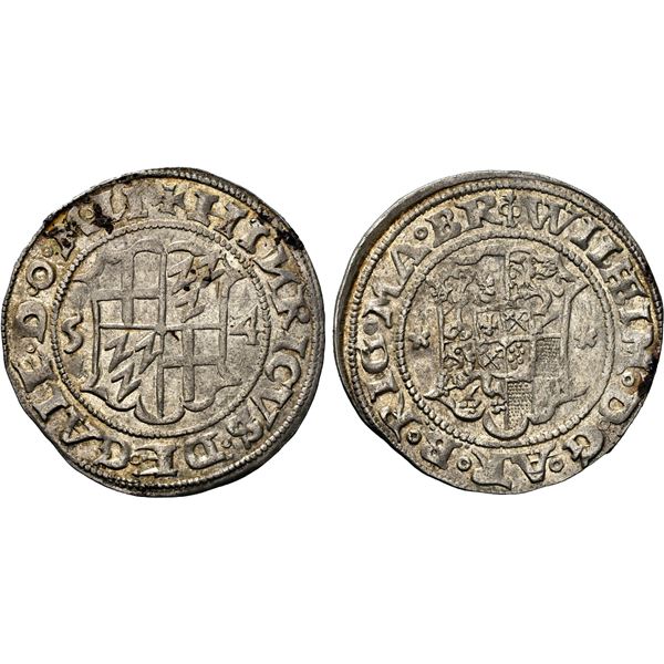 LIVONIAN ORDER: Wilhelm von Brandenburg and Heinrich von Galen, 1540-1563, AR 1/2 mark (2.48g), [15]