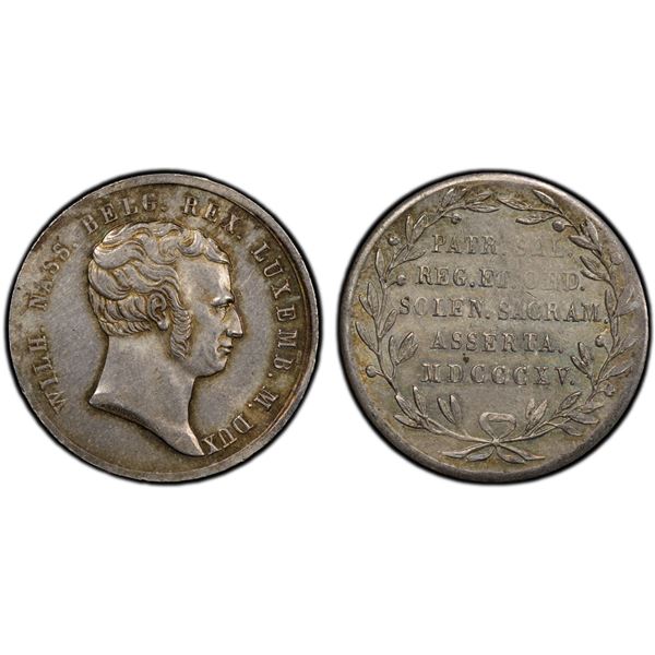 NETHERLANDS: Willem I, 1815-1840, AR jeton, 1815, PCGS MS63