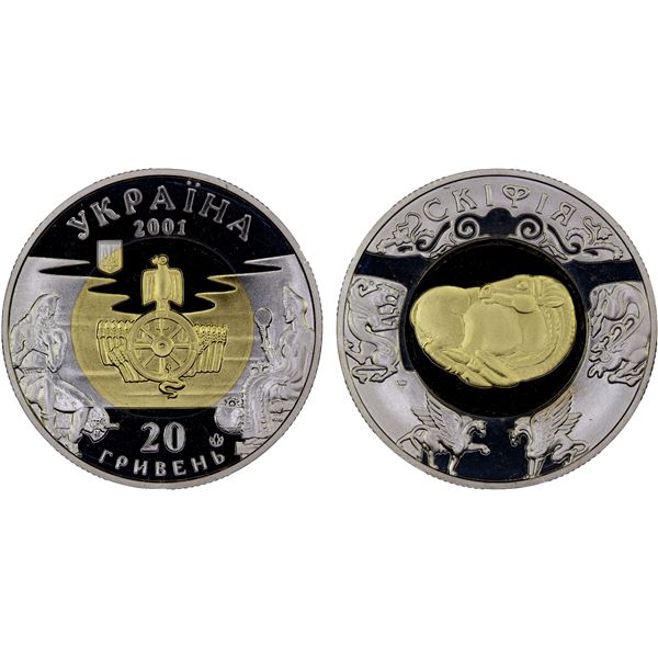 UKRAINE: Republic, AV 20 hryvni, 2001, Proof