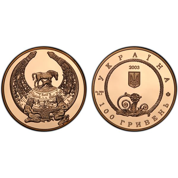 UKRAINE: Republic, AV 100 hryven, 2003, PCGS PF69 Deep Cameo