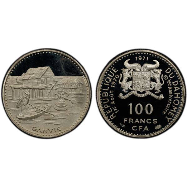 DAHOMEY: Republic, AR 100 francs, 1971, PCGS PF68 Deep Cameo