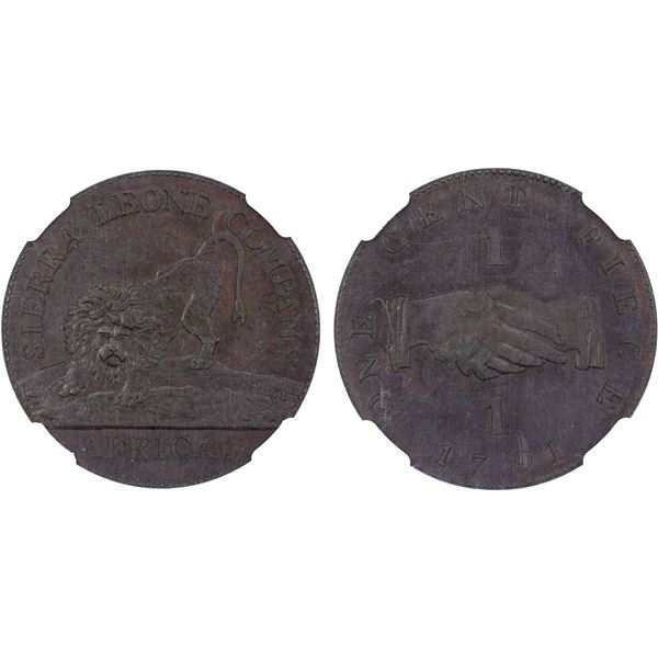 SIERRA LEONE: Freetown Colony, AE cent, 1791, NGC Proof 64 BN