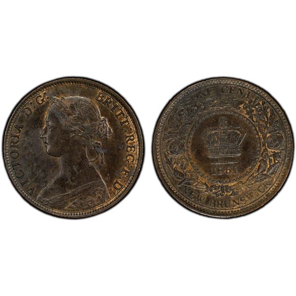 CANADA: NEW BRUNSWICK: Victoria, 1837-1867, AE cent, 1861, PCGS MS63 BN