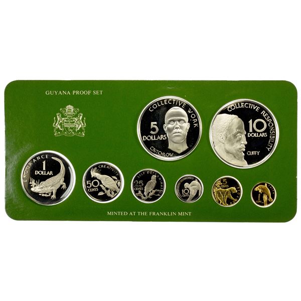 GUYANA: Republic, 8-coin proof set, 1976