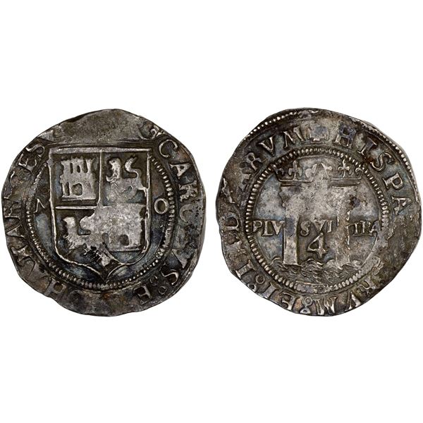 MEXICO: Carlos I & Juana, 1516-1555, AR 4 reales (13.58g), VF-XF