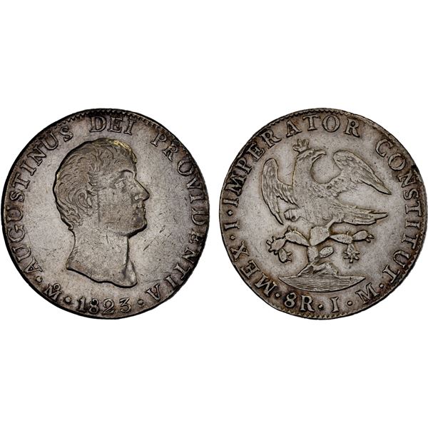 MEXICO: Augustin I Iturbide, 1822-1823, AR 8 reales (26.91g), Mexico City, 1823-Mo, XF
