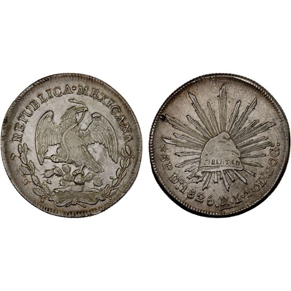 MEXICO: Republic, AR 8 reales (26.98g), Durango, 1825-Do, XF