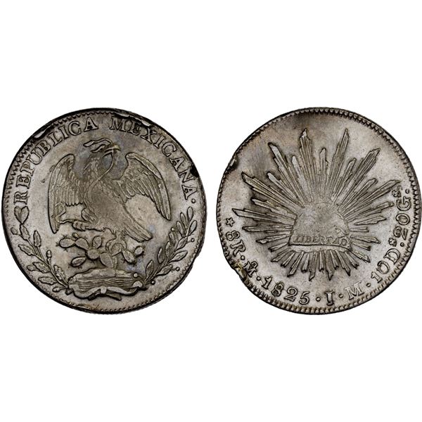 MEXICO: Republic, AR 8 reales (26.86g), Mexico City, 1825-Mo, XF