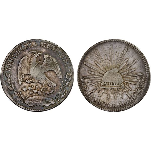 MEXICO: Republic, AR 8 reales (26.48g), Durango, 1827-Do, F-VF