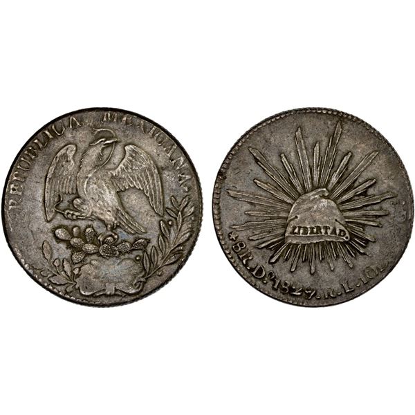 MEXICO: Republic, AR 8 reales (26.74g), Durango, 1829-Do, Choice VF