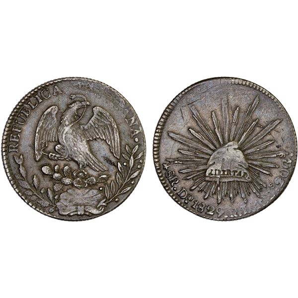 MEXICO: Republic, AR 8 reales (26.27g), Durango, 1829-Do, Choice VF