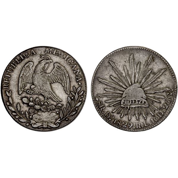 MEXICO: Republic, AR 8 reales (26.70g), Durango, 1829-Do, VF