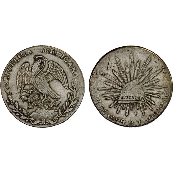 MEXICO: Republic, AR 8 reales (27.04g), Durango, 1829-Do, VF