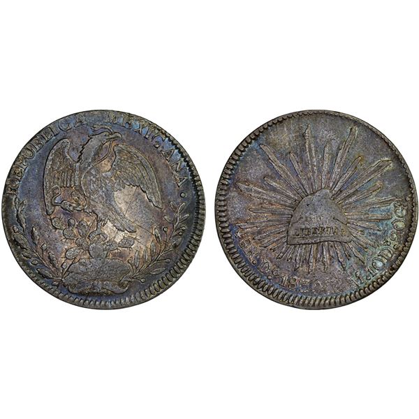 MEXICO: Republic, AR 8 reales (26.40g), Durango, 1830-Do, VF