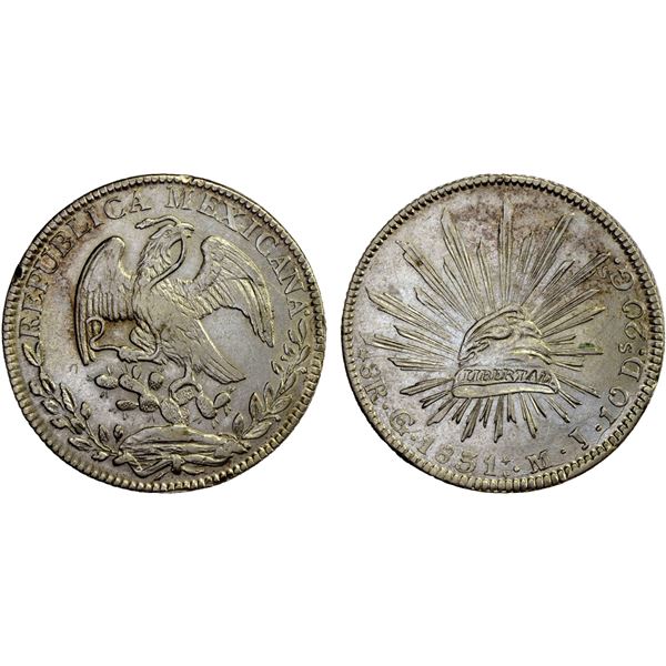 MEXICO: Republic, AR 8 reales (26.88g), 1831-Go, Choice XF