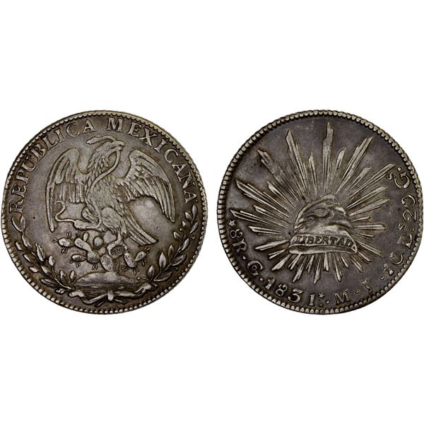 MEXICO: Republic, AR 8 reales (26.39g), 1831-Go, Choice VF