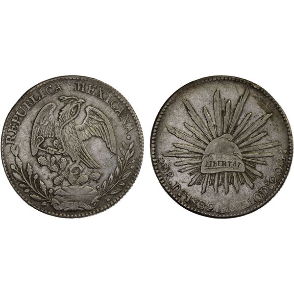 MEXICO: Republic, AR 8 reales (27.31g), 1832-Do, Choice VF