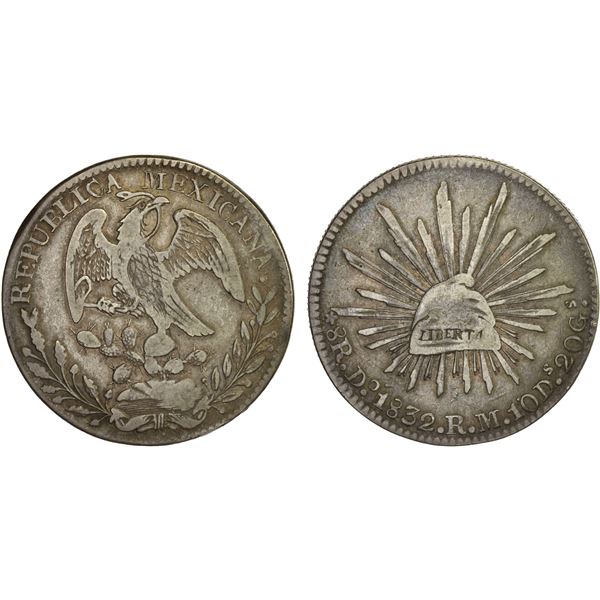 MEXICO: Republic, AR 8 reales (25.79g), 1832-Do, Fine
