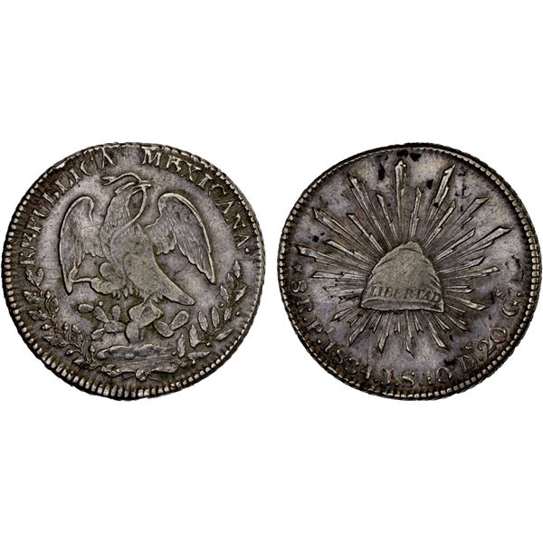 MEXICO: Republic, AR 8 reales (26.85g), San Luis Potosi, 1834-Pi, XF