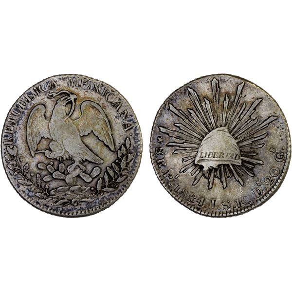 MEXICO: Republic, AR 8 reales (26.92g), San Luis Potosi, 1834/3-Pi, VF-XF